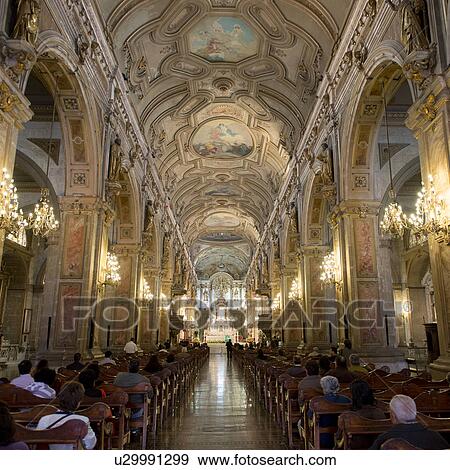 "Interior of the Santiago de Compostela Cathedral, Santiago, Santiago Metropolitan Region, Chile" View Large Photo Image Stock Photo - "Interior of the Santiago de Compostela Cathedral, Santiago, Santiago Metropolitan Region, Chile". Fotosearch