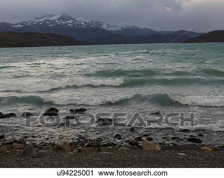 Stock Image - "Lake Pehoe, Torres del Paine National Park, Patagonia, Chile". Fotosearch