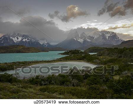 "Lake Pehoe, Torres del Paine National Park, Patagonia, Chile" View Large Photo Image Stock Photo - "Lake Pehoe, Torres del Paine National Park, Patagonia, Chile". Fotosearch