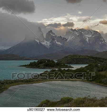 Stock Photo - "Lake Pehoe, Torres del Paine National Park, Patagonia, Chile". Fotosearch