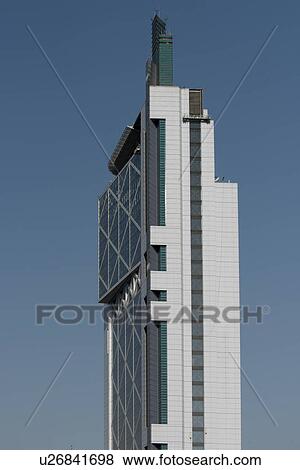 Stock Photo - "Low angle view of a modern building, Santiago, Santiago Metropolitan Region, Chile". Fotosearch