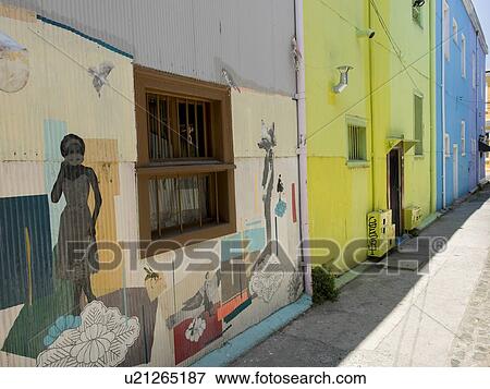 Stock Photo - "Mural on exterior wall, Valparaiso, Chile". Fotosearch