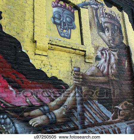 "Mural on wall, Calle Antonia Lopez de Bello, Santiago, Santiago Metropolitan Region, Chile" View Large Photo Image Stock Photography - "Mural on wall, Calle Antonia Lopez de Bello, Santiago, Santiago Metropolitan Region, Chile". Fotosearch