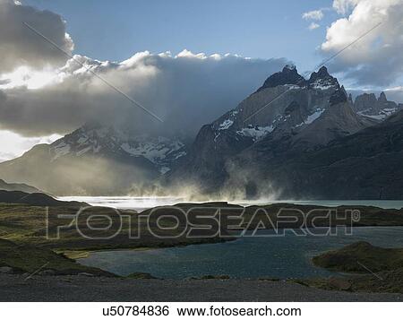 Stock Photograph - "Nordenskjold Lake, Torres del Paine National Park, Patagonia, Chile". Fotosearch