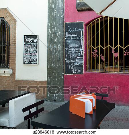 Stock Photo - "Outdoor restaurant, Santiago, Santiago Metropolitan Region, Chile". Fotosearch