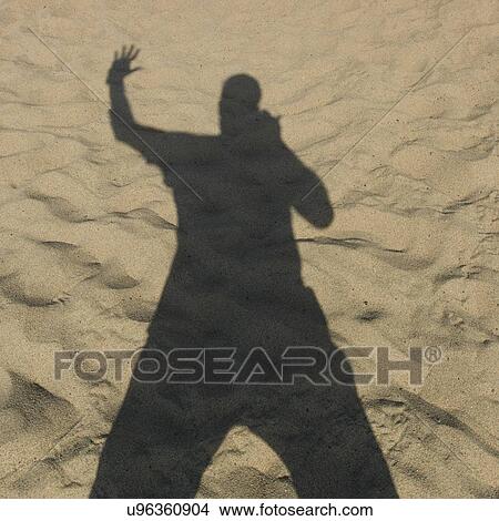 "Shadow of a person on sand, Vina del Mar, Chile" View Large Photo Image Picture - "Shadow of a person on sand, Vina del Mar, Chile". Fotosearch