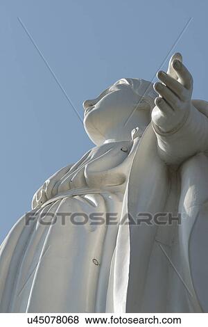 Stock Photo - "Statue of the Virgin Mary on the top of San Cristobal Hill, Santiago, Santiago Metropolitan Region, Chile". Fotosearch