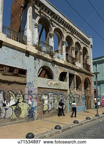 "View of an old building, Valparaiso, Chile" View Large Photo Image Stock Photo - "View of an old building, Valparaiso, Chile". Fotosearch