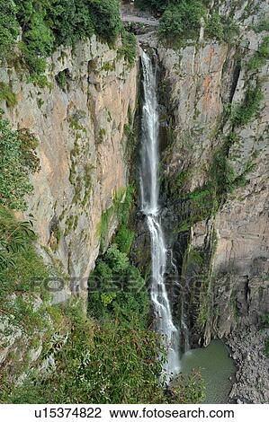 "A waterfall flowing down from top of the mountain, Hangzhou, China" View Large Photo Image Stock Image - "A waterfall flowing down from top of the mountain, Hangzhou, China". Fotosearch