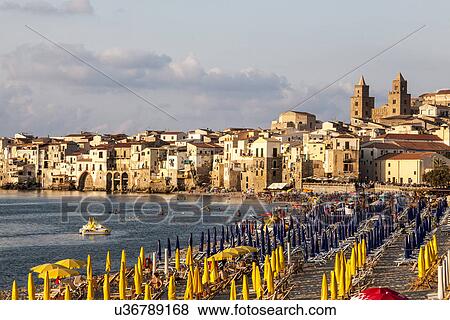 "Beach, Cefalu, Palermo, Sicily, Italy" View Large Photo Image Stock Photo - "Beach, Cefalu, Palermo, Sicily, Italy". Fotosearch