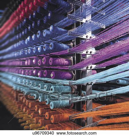 Carpet thread in creel in carpet factory View Large Photo Image Stock Image - Carpet thread in creel in carpet factory. Fotosearch
