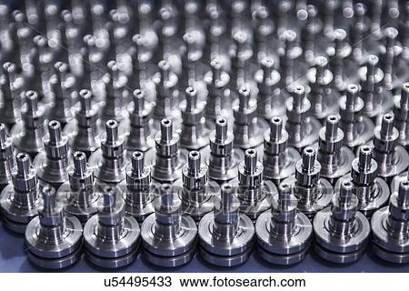 Stock Image - Close up view of engineered parts. Fotosearch