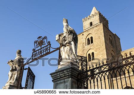 Stock Photography - "Gateway to Cathedral Basilica of Cefalu, Palermo, Sicily, Italy". Fotosearch