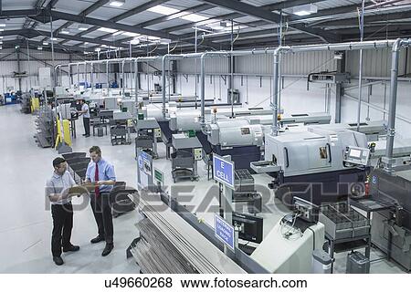 Stock Photo - High angle view of engineering factory. Fotosearch