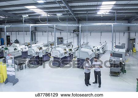 Stock Photo - High angle view of engineering factory. Fotosearch