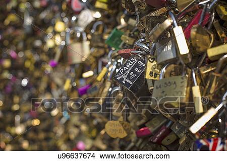 "Love Locks, Pont des Arts, Paris, France" View Large Photo Image Picture - "Love Locks, Pont des Arts, Paris, France". Fotosearch