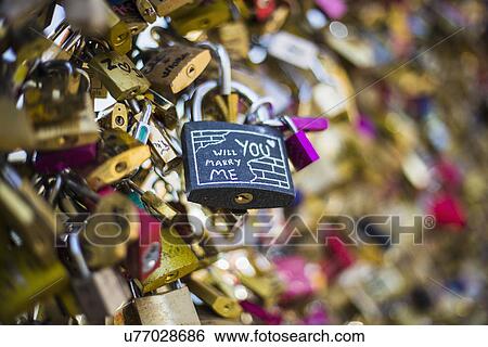 "Love Locks, Pont des Arts, Paris, France" View Large Photo Image Stock Photograph - "Love Locks, Pont des Arts, Paris, France". Fotosearch