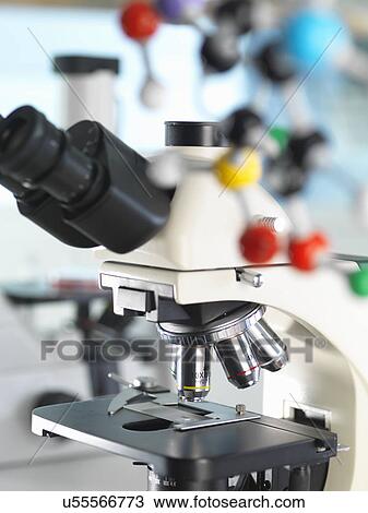 Microscope viewing sample with a ball and stick molecular model illustrating ground breaking research View Large Photo Image Stock Image - Microscope viewing sample with a ball and stick molecular model illustrating ground breaking research. Fotosearch