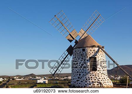 Stock Image - "Molino de Lajares, Lajares, Fuerteventura, Spain". Fotosearch