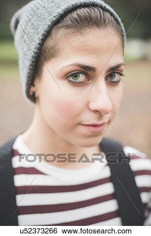 Stock Photograph - Portrait of fashionable teenager. Fotosearch