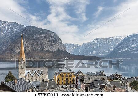 "Rooftop view of Hallstatt and Hallstatter See, Austria" View Large Photo Image Stock Image - "Rooftop view of Hallstatt and Hallstatter See, Austria". Fotosearch