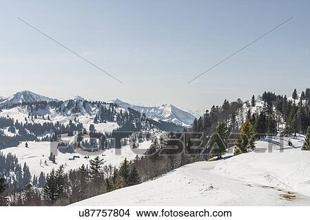 Picture - "Snow covered view of Zwolferhorn, St Gilgen, Austria". Fotosearch