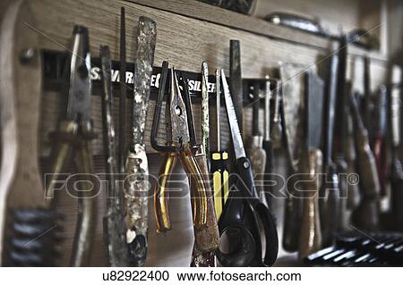 Stock Image - Tools in workshop. Fotosearch