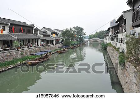 Stock Photograph - "Typical town, Hangzhou, China". Fotosearch