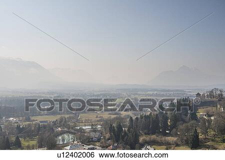 "View of mist over valley from Fortress Hohensalzburg, Salzburg, Austria" View Large Photo Image Stock Photograph - "View of mist over valley from Fortress Hohensalzburg, Salzburg, Austria". Fotosearch