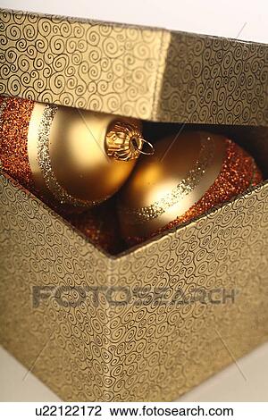 Stock Image - Christmass bauble in box. Fotosearch