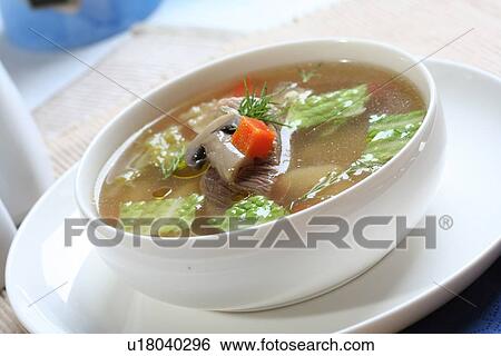 Close up of broth soup View Large Photo Image Stock Photograph - Close up of broth soup. Fotosearch