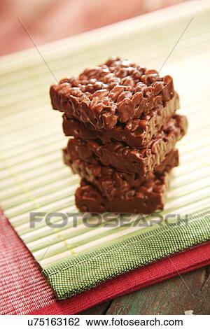 Stock Image - Close up of chocolate cookies. Fotosearch