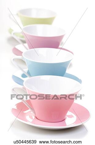 Close up of empty cups in a row View Large Photo Image Stock Photo - Close up of empty cups in a row. Fotosearch