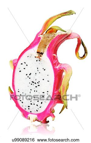 Stock Photograph - Close up of halved dragon fruit. Fotosearch