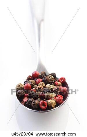 Picture - Close up of pepper grains. Fotosearch