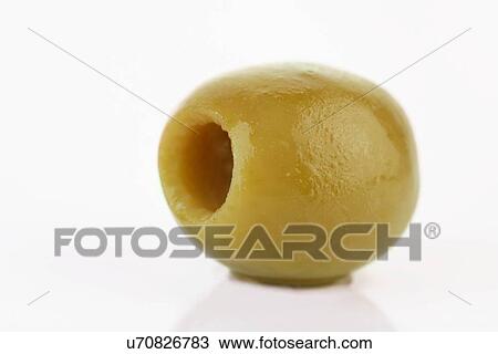 Stock Image - Close up of pickled olive. Fotosearch