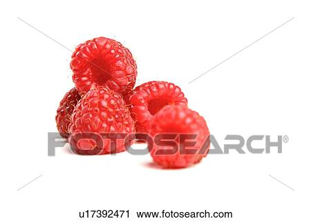 Close-up of raspberries on white background View Large Photo Image Stock Image - Close-up of raspberries on white background. Fotosearch