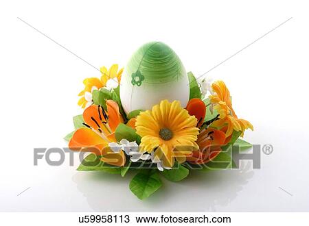Stock Image - Easter egg on white background. Fotosearch