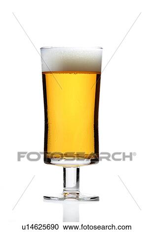 Stock Image - Glass of beer - studio shot. Fotosearch