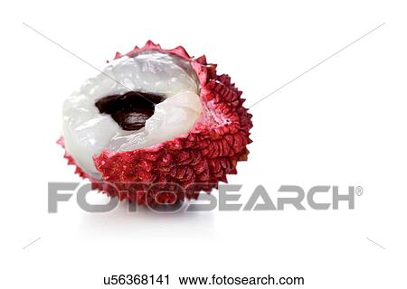Stock Image - Lichee on white background - studio shot. Fotosearch