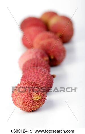 Stock Photography - Lichee on white background - studio shot. Fotosearch