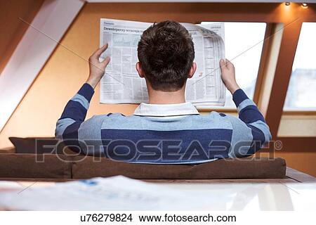 Man reading newspaper View Large Photo Image Picture - Man reading newspaper. Fotosearch