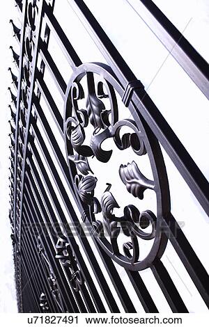 Metal fence - close-up View Large Photo Image Stock Image - Metal fence - close-up. Fotosearch