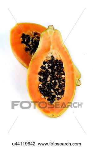 Papaya on white backgrouns - studio shot View Large Photo Image Stock Image - Papaya on white backgrouns - studio shot. Fotosearch