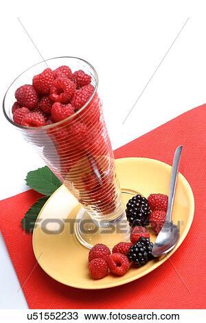 Stock Image - Raspberry dessert - studio shot. Fotosearch