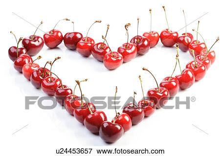 Stock Photo - Studio shot of cherries on white background. Fotosearch