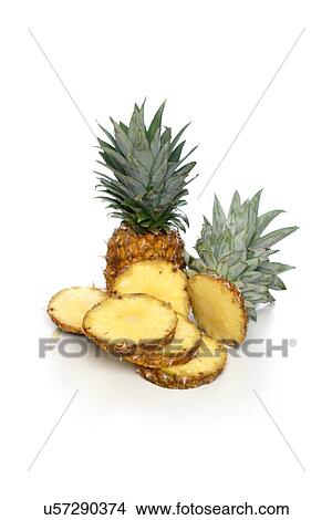 Picture - Studio shot of pineapple on white background. Fotosearch