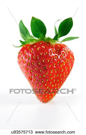 Stock Image - Studio shot of strawberry on white background. Fotosearch