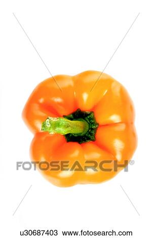 Stock Image - Yellow pepper on white background. Fotosearch