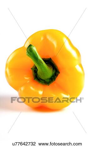 Yellow pepper on white background View Large Photo Image Stock Image - Yellow pepper on white background. Fotosearch